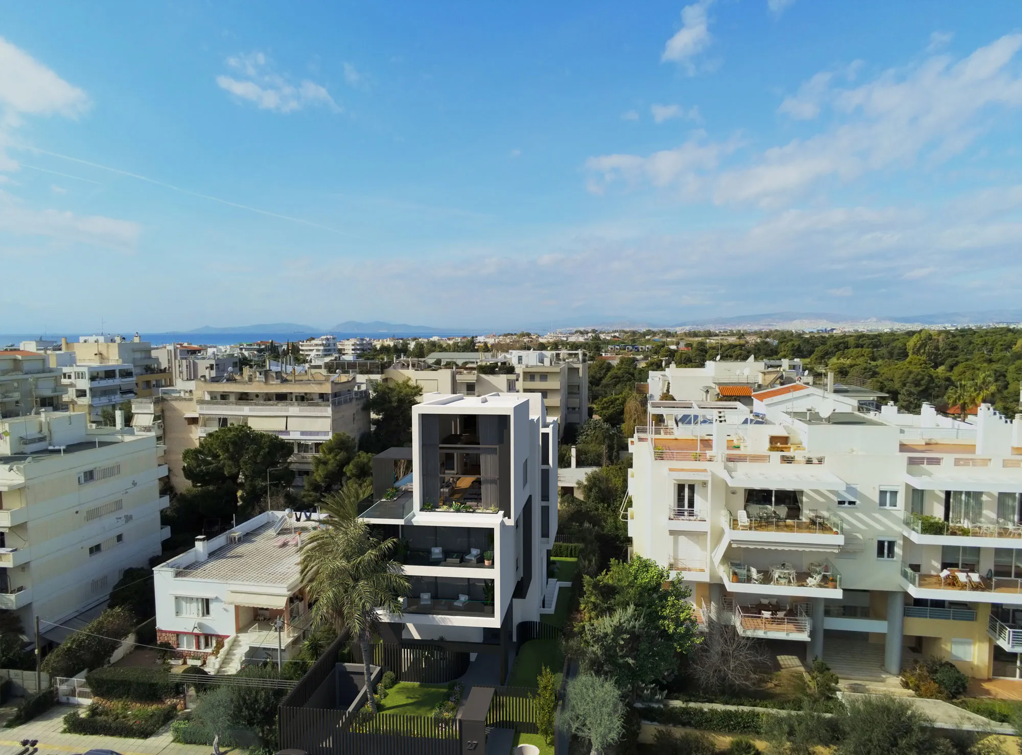 Exterior visualisation — aerial view